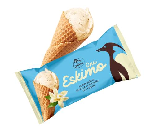 ONU ESKIMO Vaniljanmakuinen kermajäätelö vohvelikartiossa 165ml/80g x 28kpl