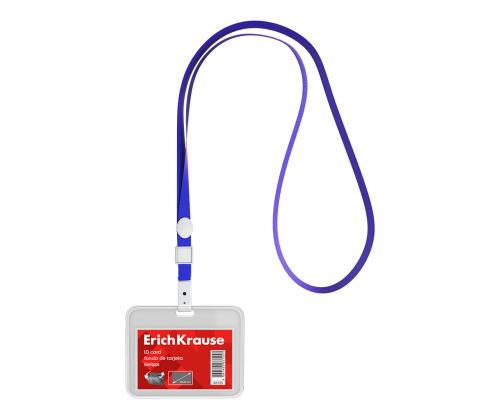Korttiteline ERICH KRAUSE 85x54mm vaakasuora, sininen kaulanauha