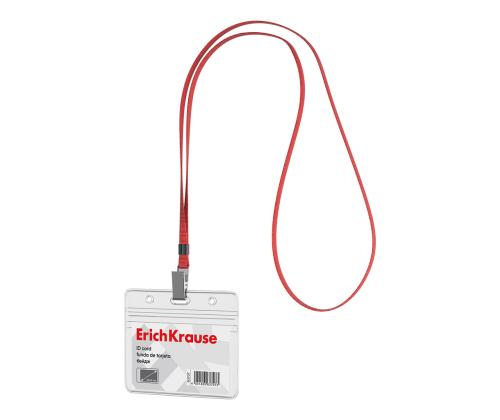 Korttiteline ERICH KRAUSE 95x58mm punaisella kaulanauhalla
