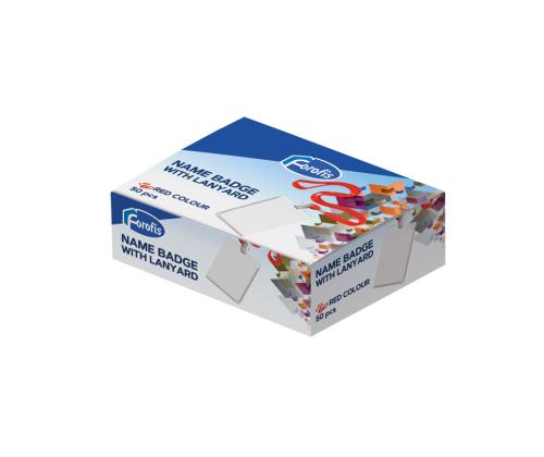 Nimikyltin pidike 90x58mm FOROFIS pystysuora kaulanauhalla punainen