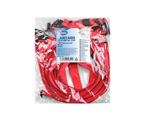 Kaulus pikakarabiinilla FOROFIS 45x2cm punainen