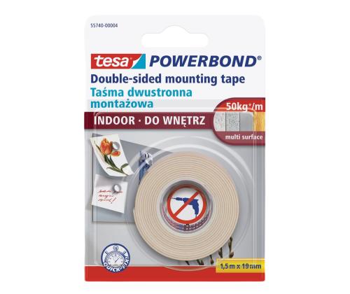 Kaksipuolinen vahva vaahtomuoviteippi sisätiloihin TESA 5mx19mm