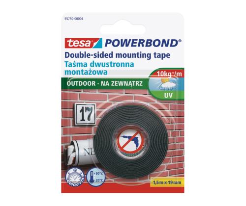 Kaksipuolinen vaahtomuoviteippi ulkoolosuhteisiin TESA 1,5mx19mm (-20°C +90°C)
