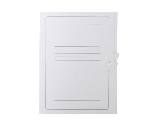 Pahvikansio nauhoilla SMLT A4 valkoinen 300g