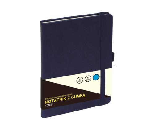 Konttorikirja A5 80a kuminauhalla sininen Grand