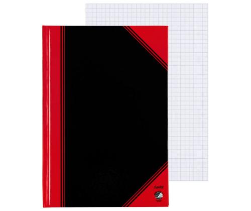 Kansio kirjasidonnassa A5 neliö BANTEX Notes musta/punainen 96 sivua