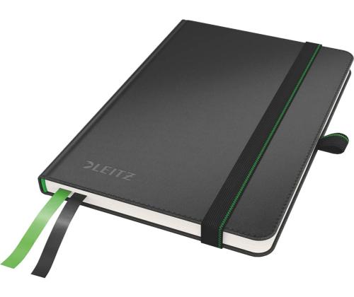 Konttorikirja A6 100a kuminauhalla Leitz Complete musta