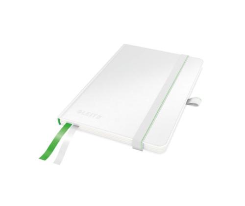 Konttorikirja A6 100a kuminauhalla Leitz Complete valkoinen