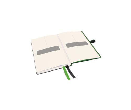 Konttorikirja A6 100a kuminauhalla Leitz Complete valkoinen