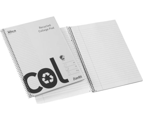 Kansi kierresidoksessa A4+ vuorattu BANTEX College Kierrätetyn pahvin kannet 70 sivua