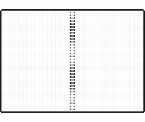 Kansi spiraalisidonta A4 MEMO neliömäiset muovikannet mustat 60 arkkia