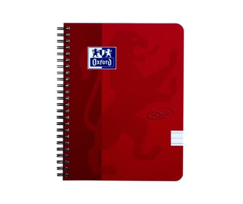 Kansi kierresidoksessa A5+ vuorattu OXFORD Touch -pahvikantiset punaiset 70 sivua