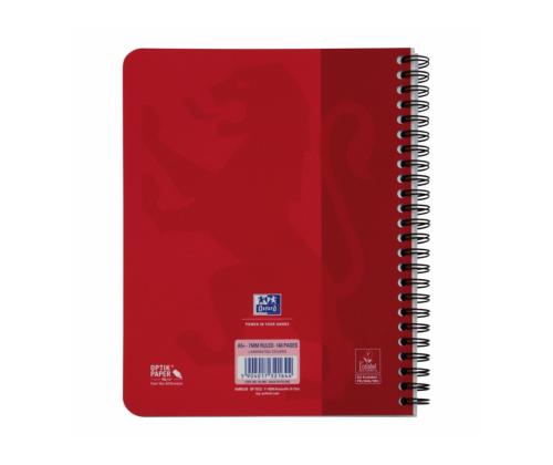 Kansi kierresidoksessa A5+ vuorattu OXFORD Touch -pahvikantiset punaiset 70 sivua