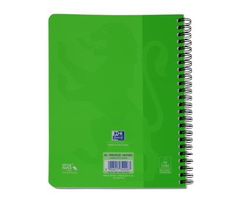 Kansi kierresidoksessa A5+ vuorattu OXFORD Touch -pahvikannet vihreät 70 arkkia