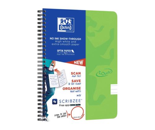 Kansi kierresidoksessa A5+ vuorattu OXFORD Touch -pahvikannet vihreät 70 arkkia