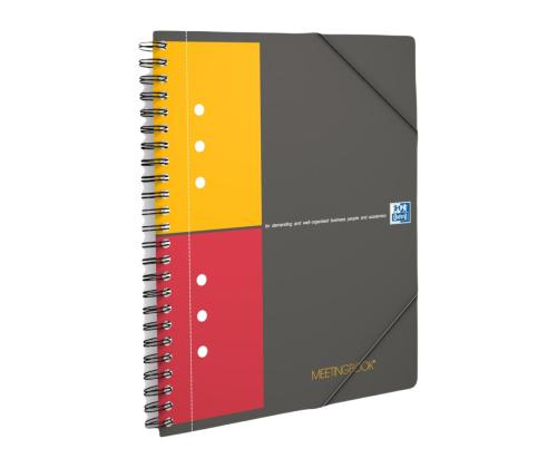 Kansi kierresidoksessa A5+ neliö OXFORD Meetingbook muoviset kannet kumilla 80 sivua