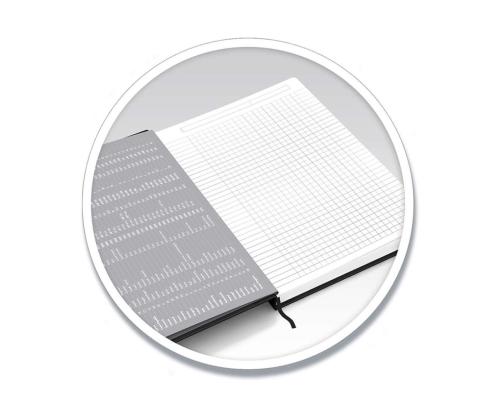 Kansi kierresidoksessa A5 ruudullinen OXFORD Signature Flex synteettinen nahka musta 80 arkkia