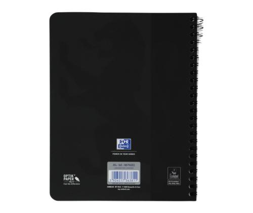 Kansi kierresidoksessa A5+ neliömäinen OXFORD Touch -pahvikannet mustat 70 arkkia