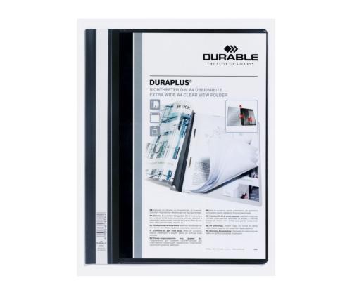 Pikakansio A4 DURABLE Duraplus etukansi, jossa tasku musta