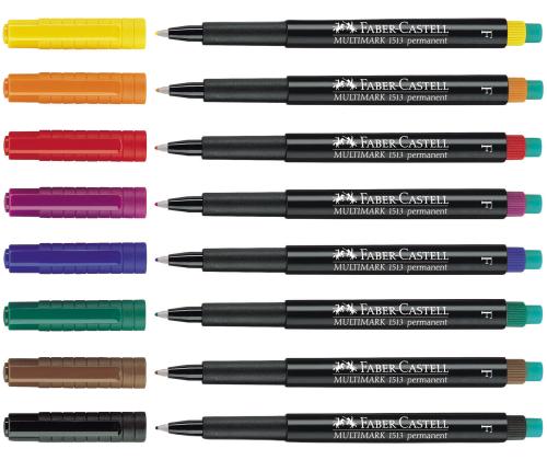 Muovimerkkauskynä FABER-CASTELL Multimark F ja pyyhekumi 4-värinen setti