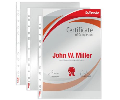 Muovitasku A4 yleisreijityksellä 105micr, Esselte 100 kpl/pkt