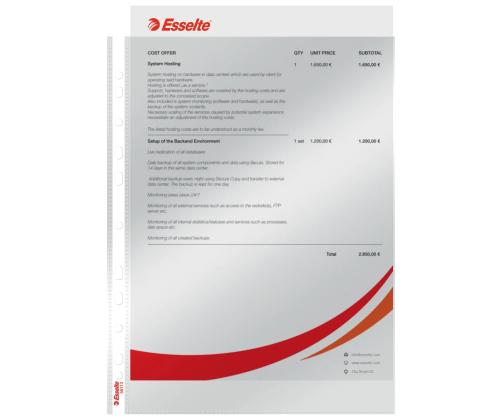 Muovitasku A4 yleisreijityksellä 80micr Esselte 100 kpl/pkt