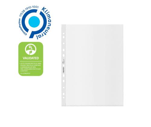 Muovitasku A4 ylhäälta auki, 100micr, 25kpl paketissa LEITZ Recycle