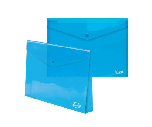 Muovinen kirjekuori rei´ityksellä ja palkeella C4 FOROFIS 150 arkille läpinäkyvä sininen