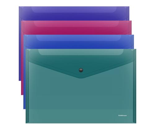 Muovikirjekuori painonapilla A3 ERICH KRAUSE Glossy Violet lajitelma
