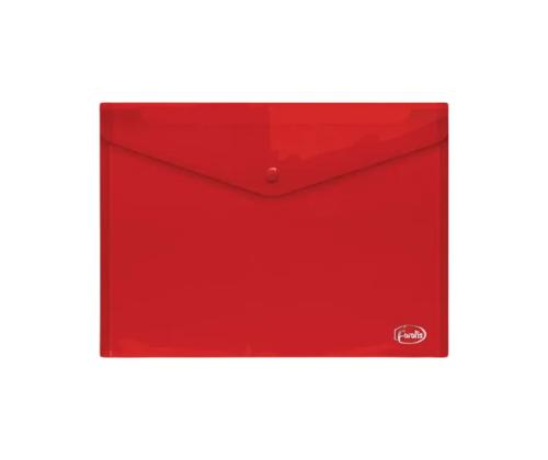 Muovinen kirjekuori, jossa leima C4 FORPUS 100 sivulle, punainen