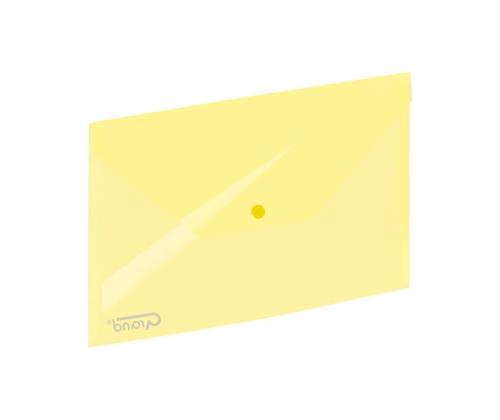 Muovinen kirjekuori, jossa leima C4 GRAND 100 arkille keltainen