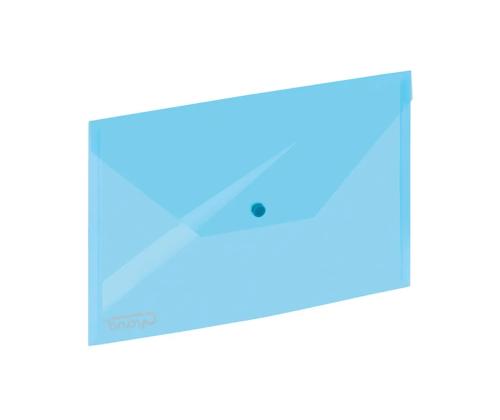 Muovinen kirjekuori leimalla C4 GRAND 100 arkille läpinäkyvä sininen