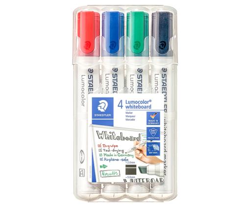 Sarja taulun tusseja STAEDTLER Lumocolor 351 leikkauskärki 4 väriä