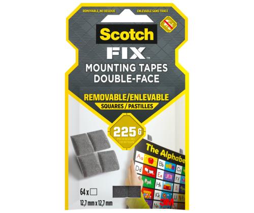 Teippi 25,4x25,4 Scotch T108E  kaksipuolinen kirkas poistettava