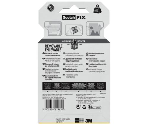 Teippi 25,4x25,4 Scotch T108E  kaksipuolinen kirkas poistettava