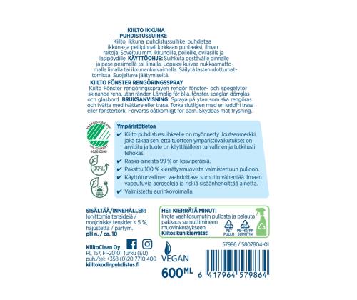 Lasinpesuaine KIILTO Ikkuna 600ml