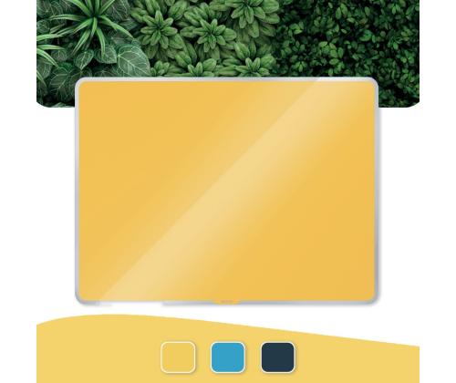 Lasilevy-magneettitaulu 800x600mm keltainen LEITZ Cozy