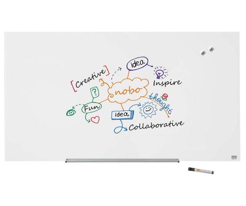 Lasitaulu 1260x710mm magneettinen, valkoinen NOBO