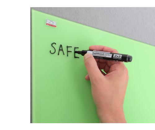 Lasitaulu 2000x1000mm magneettinen, valkoinen 2x3