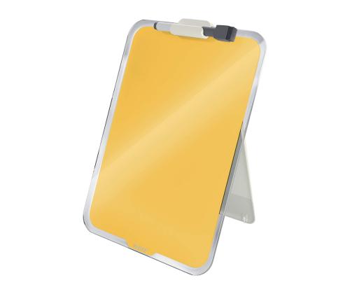 Lasitaulu-magneettitaulu LEITZ Cozy 220x300mm pöytään + keltainen tussi