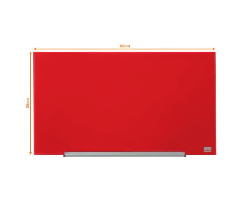 Lasilevy-magneettilevy NOBO Impression Pro 680x380mm, punainen