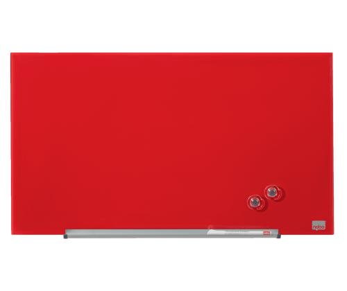 Lasilevy-magneettilevy NOBO Impression Pro 680x380mm, punainen