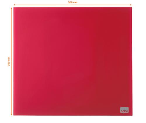 Lasilevy-magneettilevy NOBO Impression Pro Sq.Tiles 300x300mm, punainen