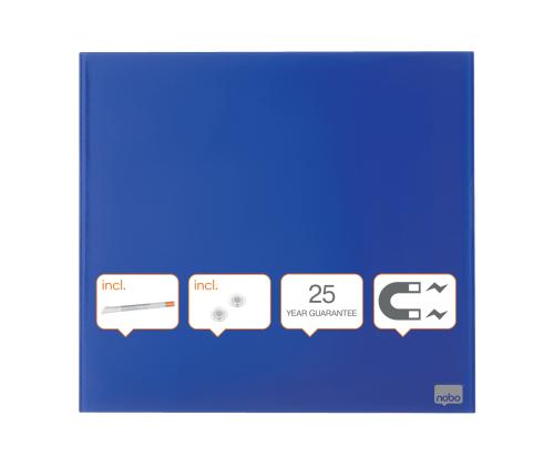 Lasilevy-magneettilevy NOBO Impression Pro Sq.Tiles 300x300mm, sininen