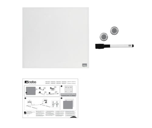Lasilevy-magneettilevy NOBO Impression Pro Sq.Tiles 30x30cm, valkoinen