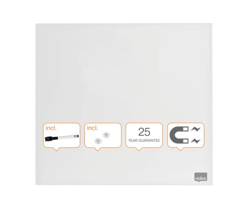 Lasilevy-magneettilevy NOBO Impression Pro Sq.Tiles 30x30cm, valkoinen