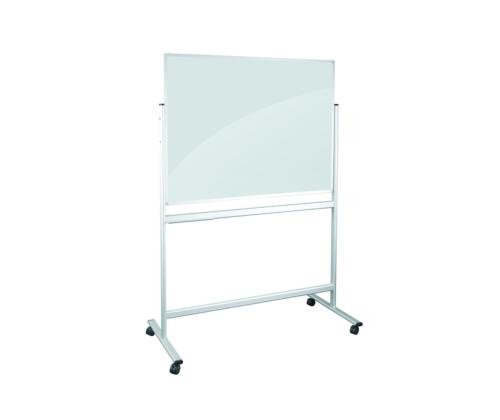 Lasilevy pyörillä 1200x900mm pyörivä akselin ympäri valkoinen 2x3