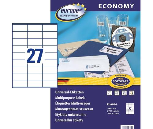 Tarratarra AVERY Economy 70x32mm 100 arkkia