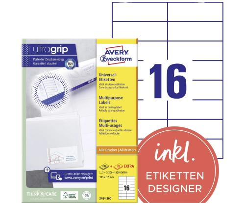 Kopio-lasertarra 105x37mm 100 arkkia/ltk. ZW 3484E 14-osainen