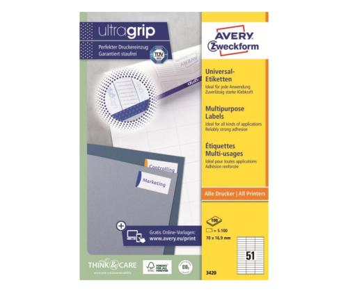 Tarratarra AVERY Zweckform 70x16,9mm 100 arkkia (3420)